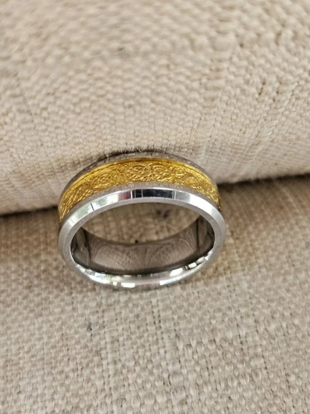 Men Ring Stainless Steel Gunmetal/Gold Tone Fashion Jewelry Finger Band Size 8